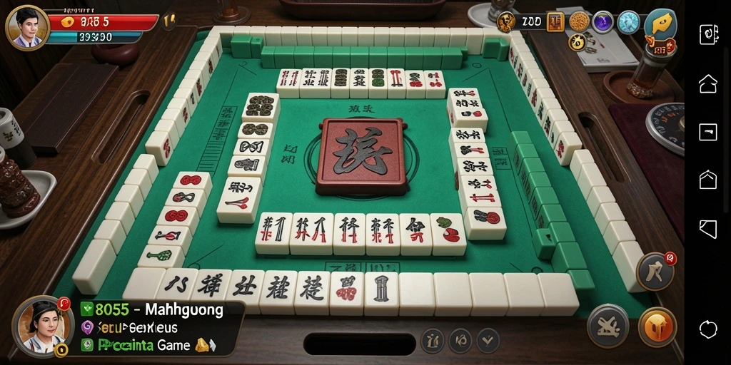 Screenshot gameplay <strong>8055</strong> menampilkan keseruan bermain Mahjong.