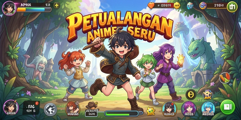 Tampilan gameplay seru dengan karakter Anime ikonik.