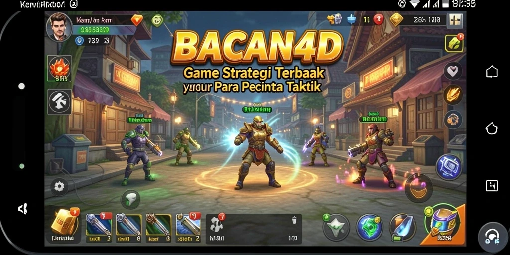 Tangkapan layar utama menunjukkan aksi gameplay strategi yang intens.