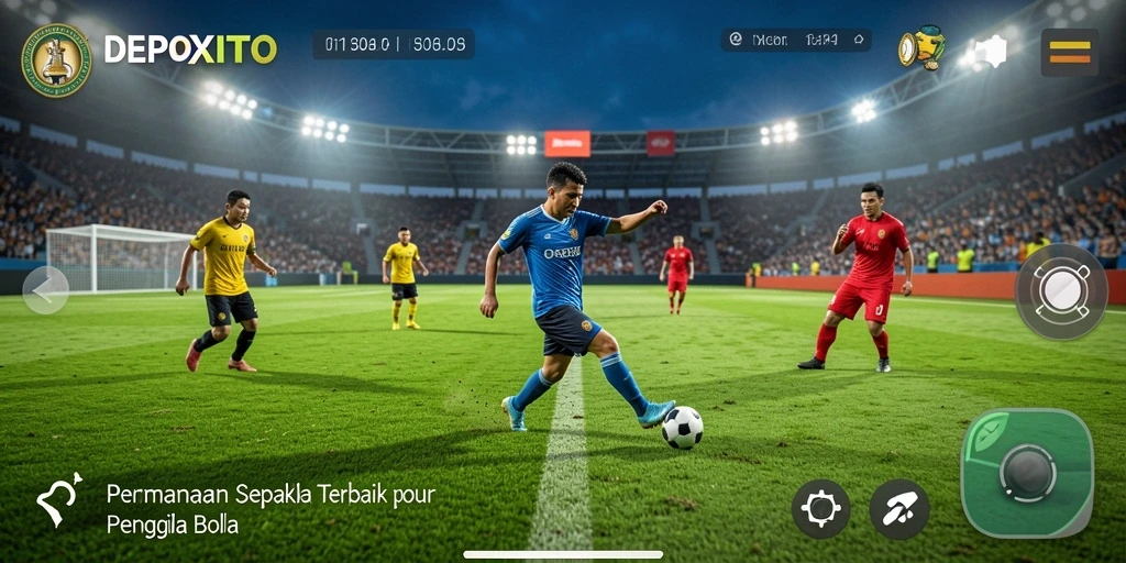 Tampilan gameplay mendebarkan dari DEPOXITO dengan aksi sepak bola nyata.
