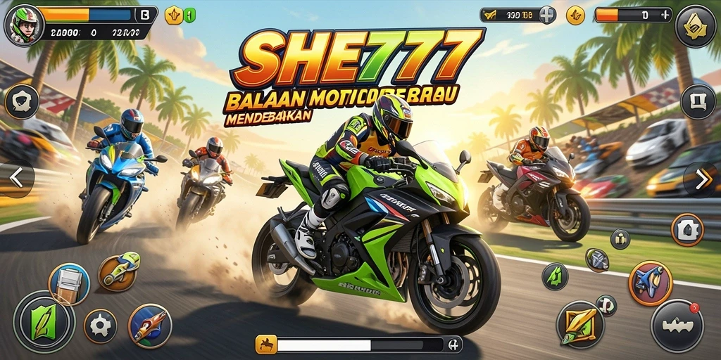 Tampilan seru dari balapan di SHE777 yang memikat.