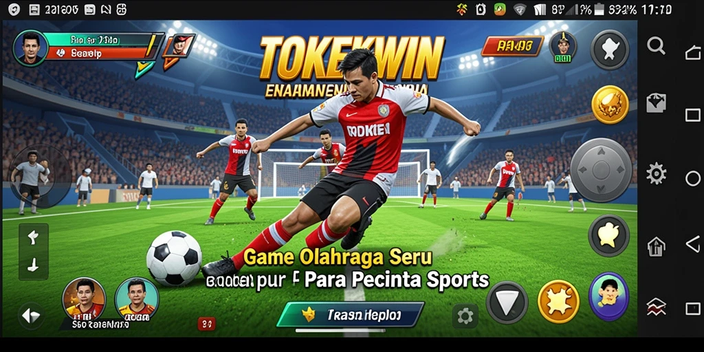 Screenshot gameplay <strong>TOKEKWIN</strong> menampilkan aksi seru dalam pertandingan olahraga.