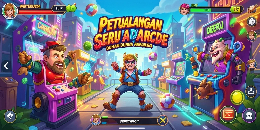 Tampilan gameplay yang memukau dalam <strong>V07</strong> menampilkan aksi Arcade yang seru.